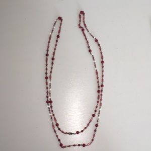 Vintage  GLASS Extra Long NECKLACE With  Beads-58”